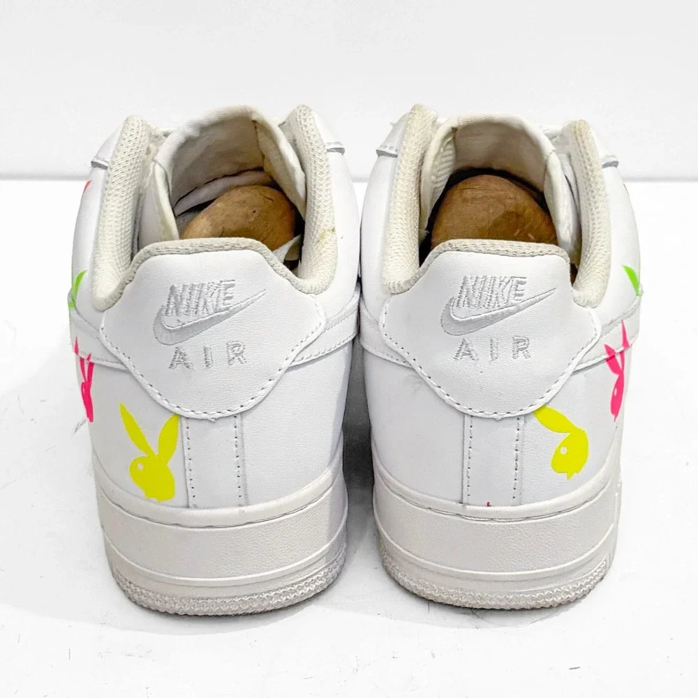 Nike Air Force 1 Custom Rainbow PLAYBOY Low White M 7/W‎ 8.5